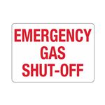 Emergency Gas Shut-Off (Hazmat) Sign